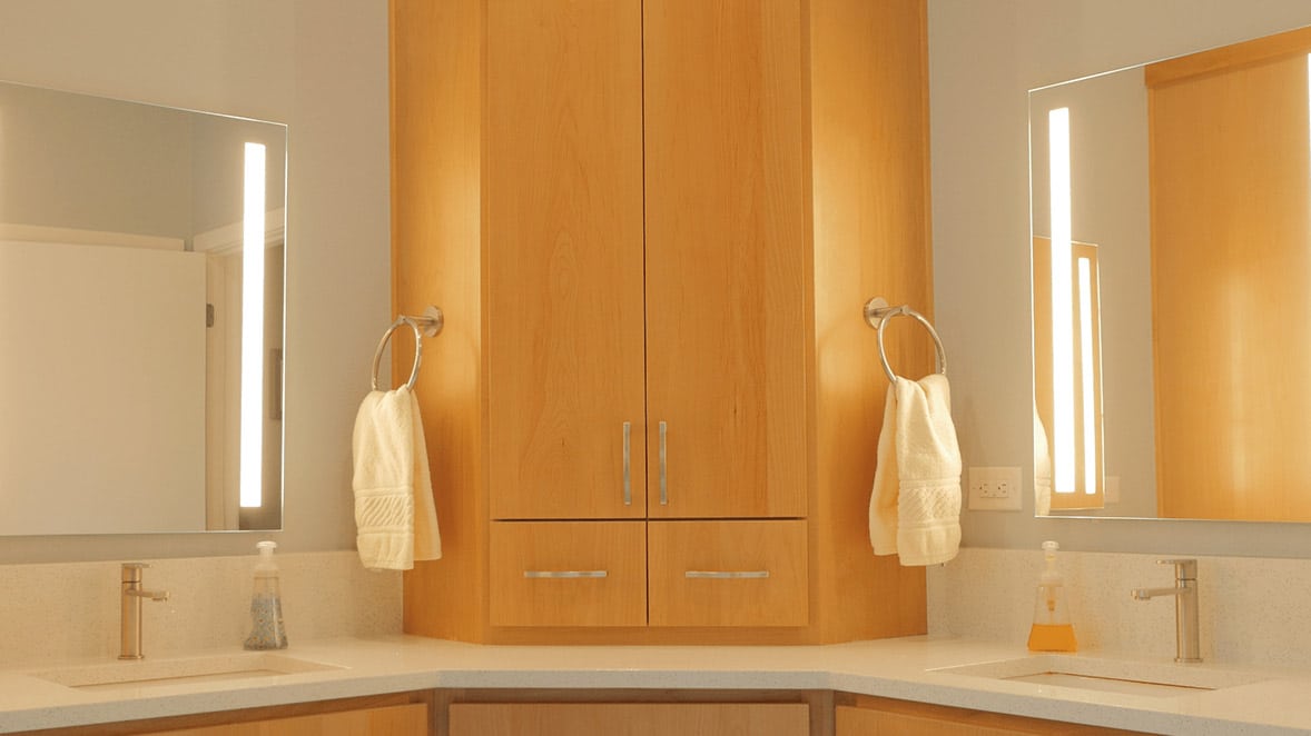 KOHLER Verdera® Voice Lighted Mirrors - Custom Master Bathroom by New Creations